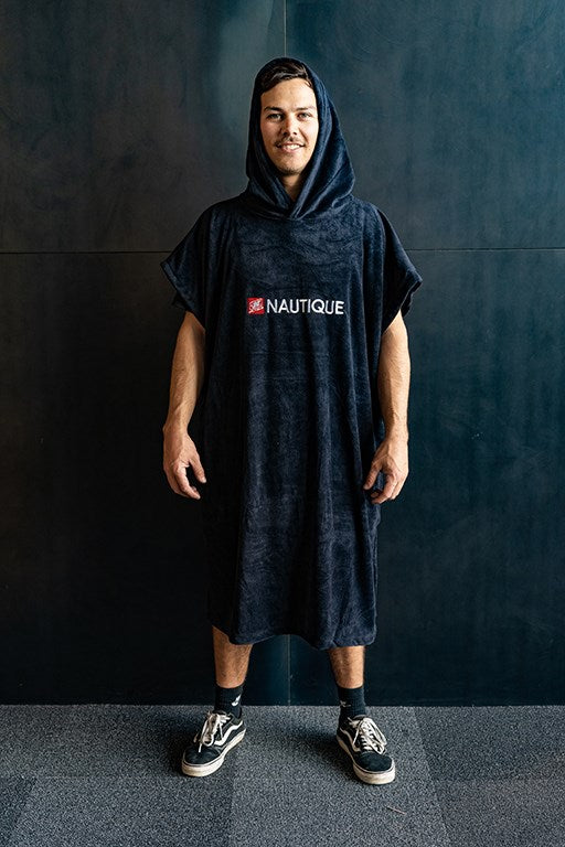 Nautique Towel Poncho - Adult Black